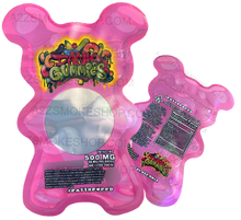 Load image into Gallery viewer, Dank Gummies Cut out 500mg Mylar Bag with window Pink- Packaging Only