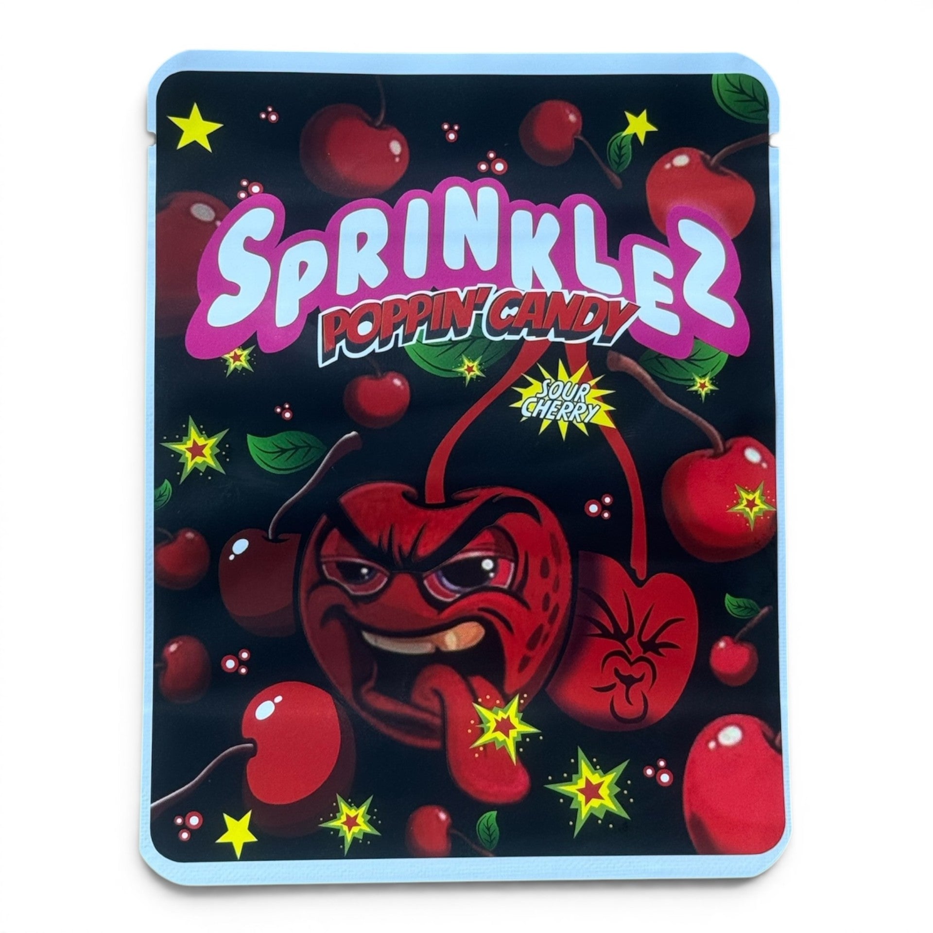 Sprinklez Poppin Candy Sour Cherry 3.5G Mylar sticker Bags -With