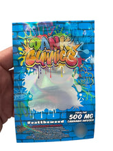 Load image into Gallery viewer, Dank Gummies 500mg Mylar Bag Blue - Packaging Only - Black Unicorn Hub