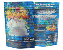 Load image into Gallery viewer, Dank Gummies 500mg Mylar Bag Blue - Packaging Only - Black Unicorn Hub