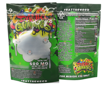 Load image into Gallery viewer, Dank Gummies 500mg Mylar Bag Green-Packaging Only - Black Unicorn Hub