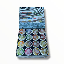 Load image into Gallery viewer, Piff Snowballs Mini 16-1oz Plastic Jars - Varity Pack 16 Flavors in box 1 pound with outer box Empty plastic Jars (Copy)