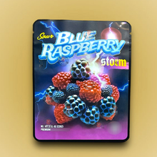 Load image into Gallery viewer, Sprinklez Sour Blue Raspberry Storm 3.5G Mylar Bags -With stickers and labels