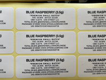 Load image into Gallery viewer, Sprinklez Sour Blue Raspberry Storm 3.5G Mylar Bags -With stickers and labels