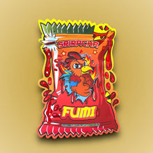 Load image into Gallery viewer, Fumi Sriracha cut out Mylar Bags 3.5g Die Cut Holographic Fumi New Version