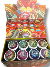 Load image into Gallery viewer, Drip Snowcaps Smalls 16-1oz Plastic Jars - Varity Pack 16 Flavors in box 1 pound with outer box Empty Jars - Black Unicorn Hub