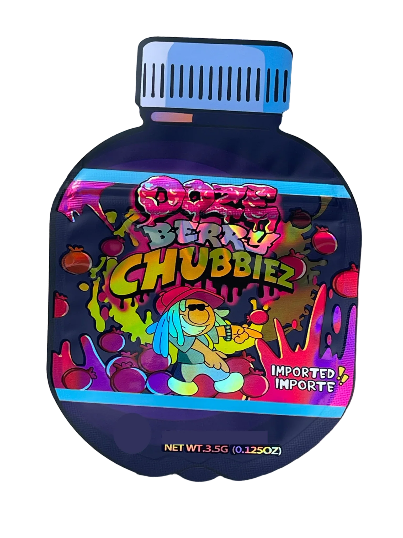 ..*・Berry.゜・*.゜❤︎.* OOZE Berry Chubbiez Cut Out Mylar Bags 3.5g Die cut – Black