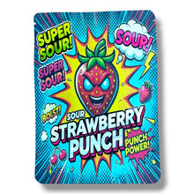 Load image into Gallery viewer, Sour Strawberry Punch 7G to 14G Mylar Bags - Black Unicorn Hub