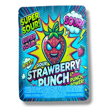 Load image into Gallery viewer, Sour Strawberry Punch 7G to 14G Mylar Bags - Black Unicorn Hub