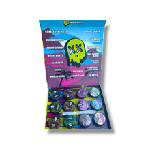 Load image into Gallery viewer, Pack Man Party Boyz 1 Oz Glass Jars with Display Box – 16-Count Variety Pack – Packaging Only