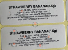 Load image into Gallery viewer, Sprinklez Gumdropz Strawberry Banana Mylar Bags 3.5g Sticker base Bag -With stickers and labels - Black Unicorn Hub