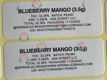 Load image into Gallery viewer, Sprinklez Gumdropz Blueberry Mango Mylar Bags 3.5g Sticker base Bag -With stickers and labels - Black Unicorn Hub