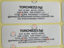 Load image into Gallery viewer, Sprinklez Torchiez Mylar Bags 3.5g Sticker base Bag -With stickers and labels - Black Unicorn Hub