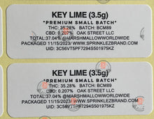 Load image into Gallery viewer, Sprinklez Key Lime Marshmallow Mylar Bags 3.5g Sticker base Bag -With stickers and labels - Black Unicorn Hub