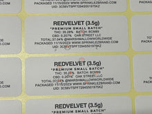 Load image into Gallery viewer, Sprinklez Red Velvet Marshmallow Mylar Bags 3.5g Sticker base Bag -With stickers and labels - Black Unicorn Hub