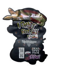 Load image into Gallery viewer, Dead Opps Pack Baby I Can't Feel My  Face Cut Out Mylar Bags 3.5g High Tolerance