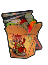 Load image into Gallery viewer, Asian Wok 3.5 grams Juice Box Mylar Bag Holographic - Black Unicorn Hub