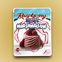 Load image into Gallery viewer, Raspberry Swirl Marshmallow Mylar Bags 3.5g Sticker base Bag