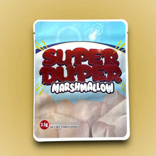 Load image into Gallery viewer, Super Duper Marshmallow Mylar Bags 3.5g Sticker base Bag -With stickers and labels - Black Unicorn Hub
