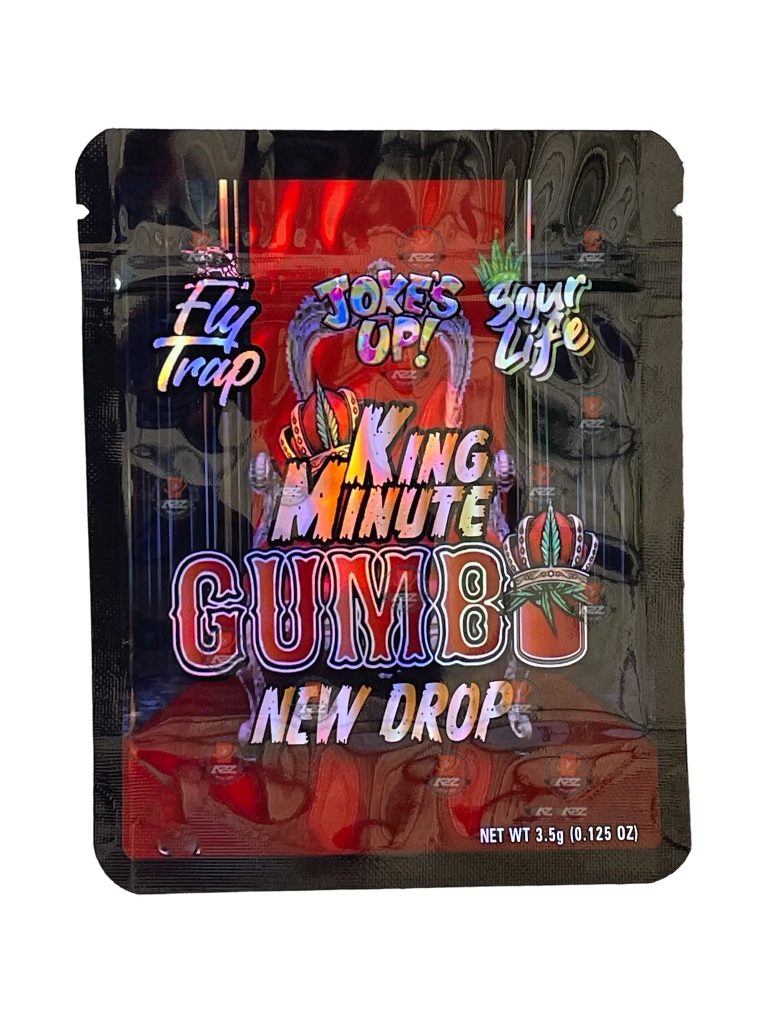 King Minute Gumbo New Drop 3.5g Mylar Bag Holographic Jokes Up King Minute Gumbo New Drop 3.5g Mylar Bag Holographic Jokes Up