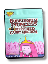 Load image into Gallery viewer, Bubblegum Princess & The Deep fried Candy Kingdom 3.5G Sticker Mylar Bags