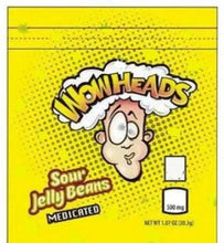 Load image into Gallery viewer, Wow Heads Sour Jelly Beans 500mg Mylar bags packaging only - Black Unicorn Hub