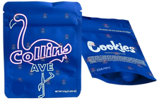 Load image into Gallery viewer, Cookies Collins Ave Mylar Bags 3.5 Grams Smell Proof Resealable Bags w/ Holographic Authenticity Stickers - Black Unicorn Hub