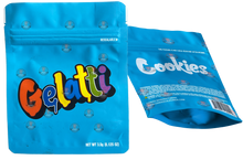 Load image into Gallery viewer, Cookies Gelatti Mylar Bags 3.5 Grams Smell Proof Resealable Cookies Bags w/ Holographic Authenticity Stickers