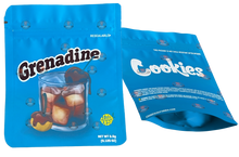 Load image into Gallery viewer, Cookies Grenadine Mylar Bags 3.5 Grams Smell Proof Resealable Bags w/ Holographic Authenticity Stickers and Label