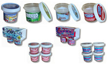 Load image into Gallery viewer, Collection of various small containers and packages with colorful labels on a white background