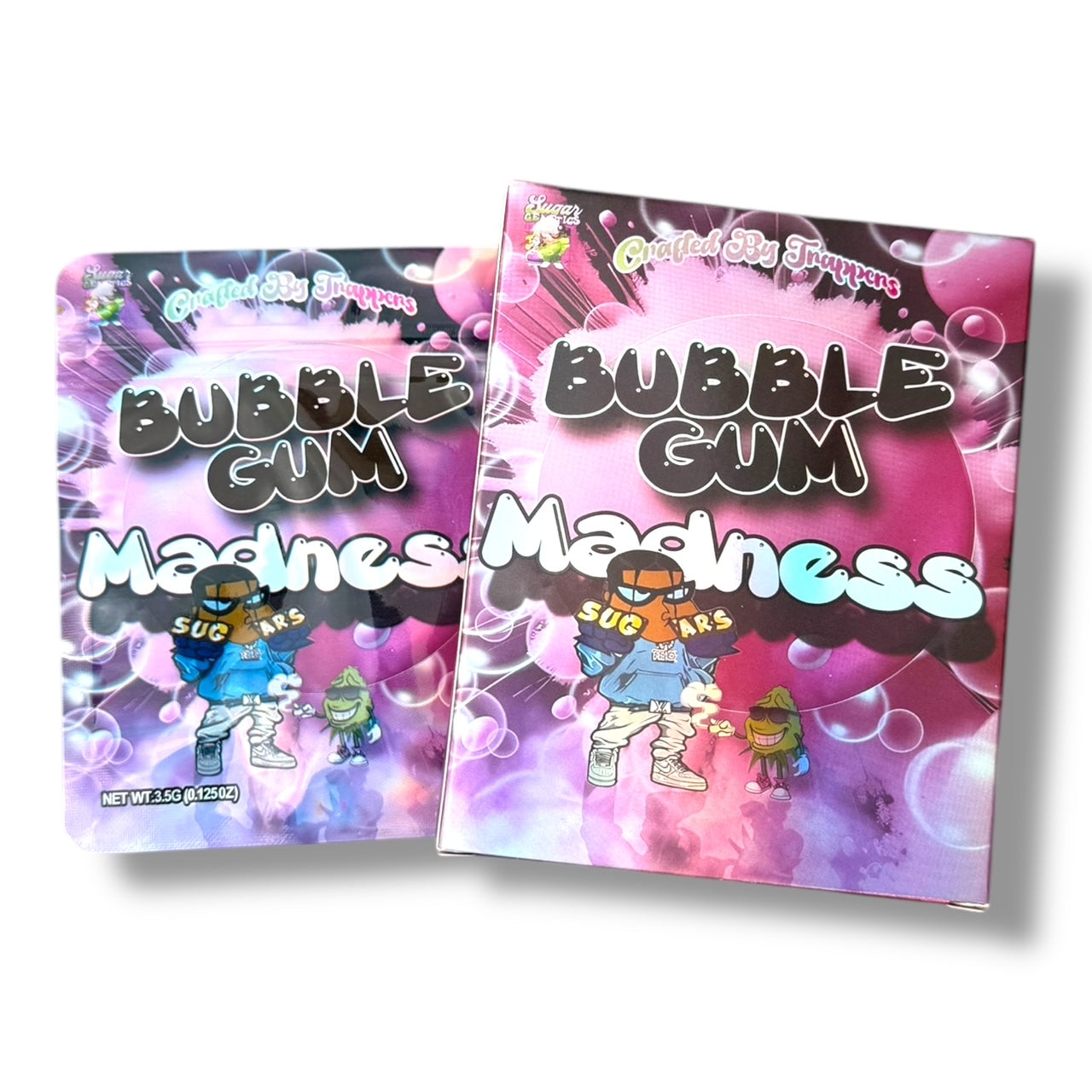 Bubblegum Madness Mylar Bags with Boxes 3.5g Box Packaging Crafted