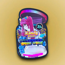 Load image into Gallery viewer, Kandy Blueberry Yum Yum 3.5G Mylar Bags Holographic cut out - Black Unicorn Hub