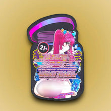 Load image into Gallery viewer, Kandy Blueberry Yum Yum 3.5G Mylar Bags Holographic cut out - Black Unicorn Hub