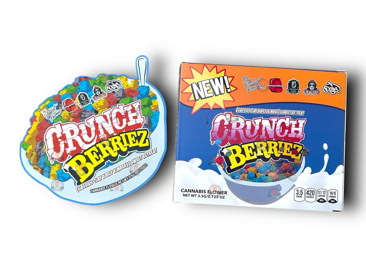 Crunch Berriez Mylar Bags with Boxes 3.5g Box Packaging