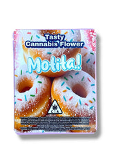 Load image into Gallery viewer, Motita Powdered Sugar Donuts 3.5G Sticker Mylar Bag (4x5, Zip Lock)