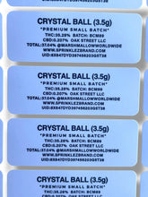 Load image into Gallery viewer, Sprinklez Crystal Ball 3.5G Mylar Bags -With stickers and label
