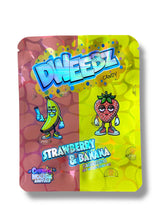 Load image into Gallery viewer, Dweebz Candy Strawberry & Banana Mylar Bag 3.5g shape bag