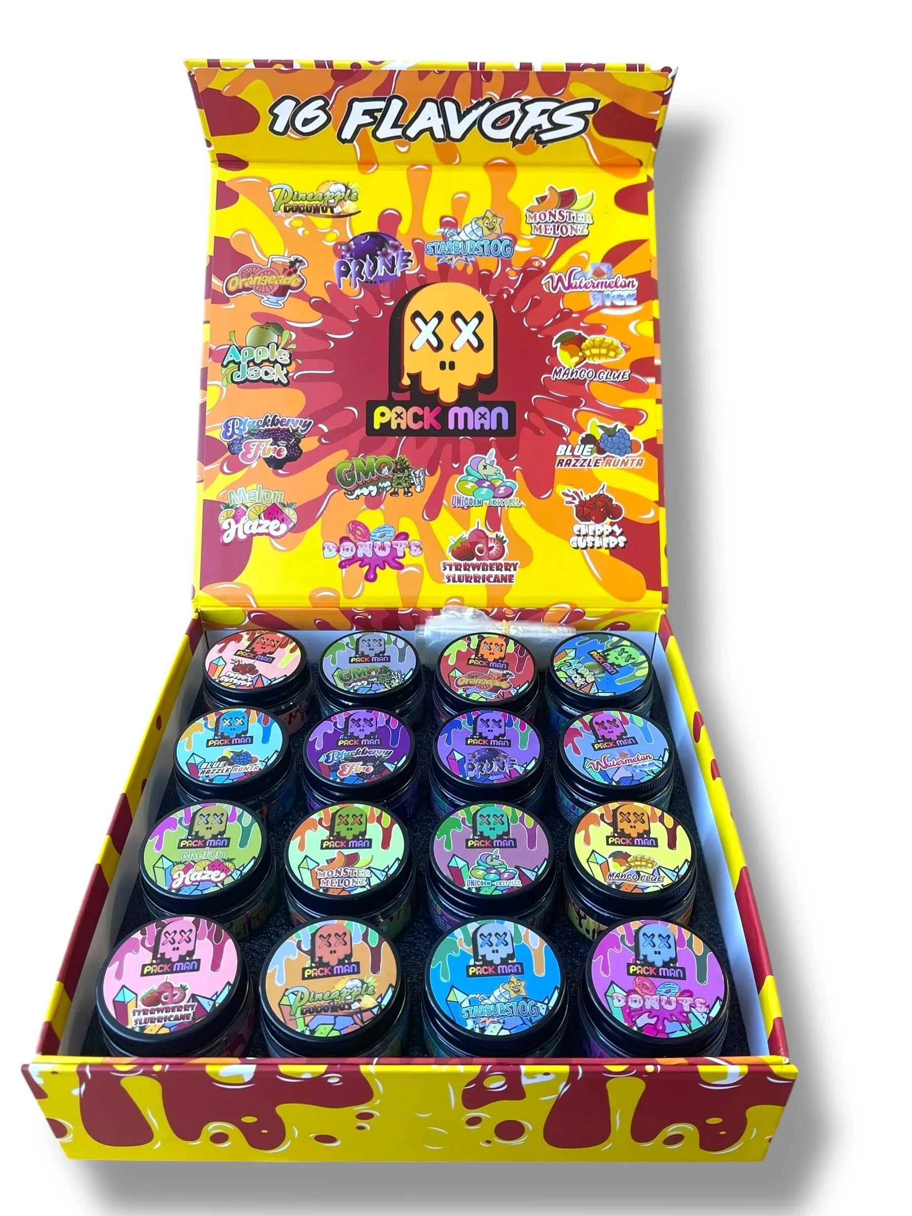 Pack Man Variety Pack 16-1oz Jars in a box Live Resin (wax