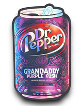 Load image into Gallery viewer, Dr Pepper Gran Daddy Purple Kush Mylar Bags 3.5g Holographic