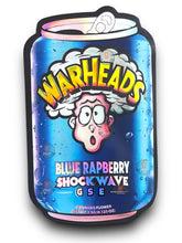 Load image into Gallery viewer, Warheads Blue Raspberry Shock Wave GSE Mylar Bags 3.5g Holographic
