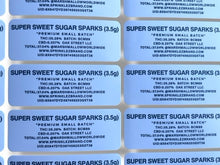 Load image into Gallery viewer, Sprinklez Super Sweet Sugar Sparks 3.5G Mylar Bags -With stickers and label
