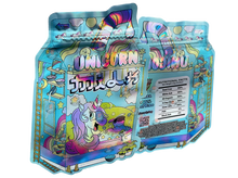 Load image into Gallery viewer, Unicorn Milk Mylar bag 3.5g cut out Empty Packaging- Holographic - Black Unicorn Hub