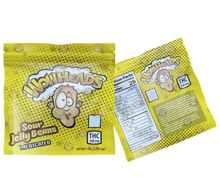 Load image into Gallery viewer, Wow Heads Sour Jelly Beans 500mg Mylar bags packaging only - Black Unicorn Hub