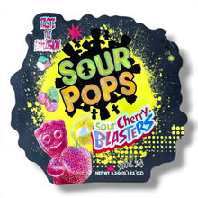 Load image into Gallery viewer, Sour Pops Sour Cherry Blasters 3.5g shape bags
