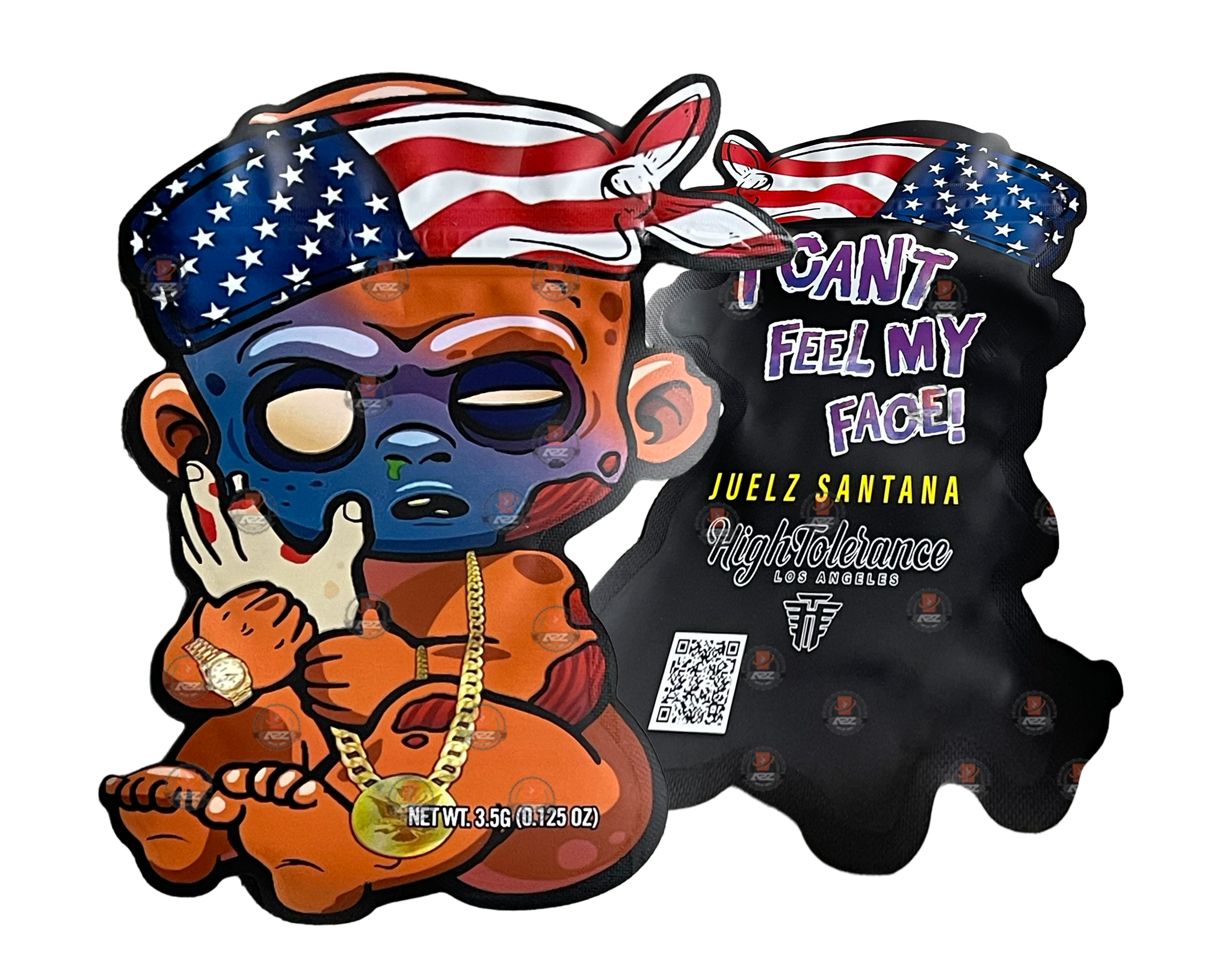 Swag Pack Baby I Can't Feel My Face Cut Out Mylar Bags 3.5g