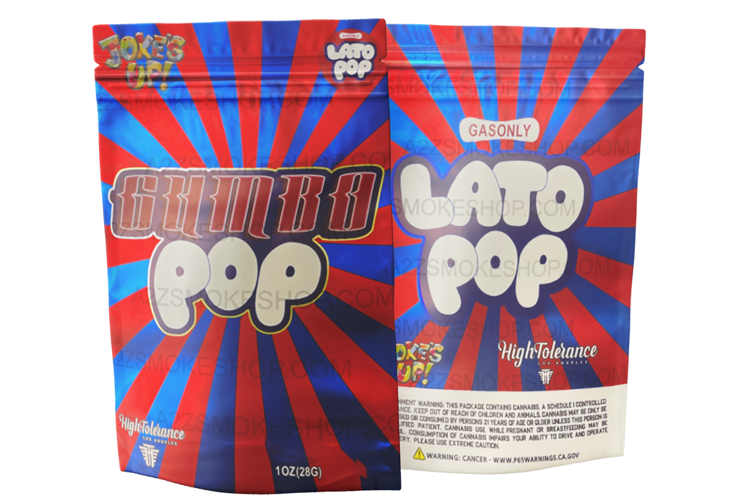 Jokes UP Lato Pop Gumbo High Tolerance 1 OZ 28G Mylar bag 50 Count