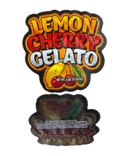 Load image into Gallery viewer, Lemon Cherry Gelato Cut Out Mylar Bags 3.5g Die cut
