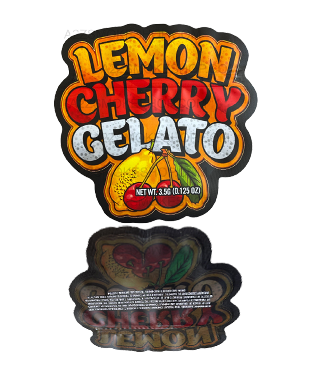 Lemon Cherry Gelato Cut Out Mylar Bags 3.5g Die cut