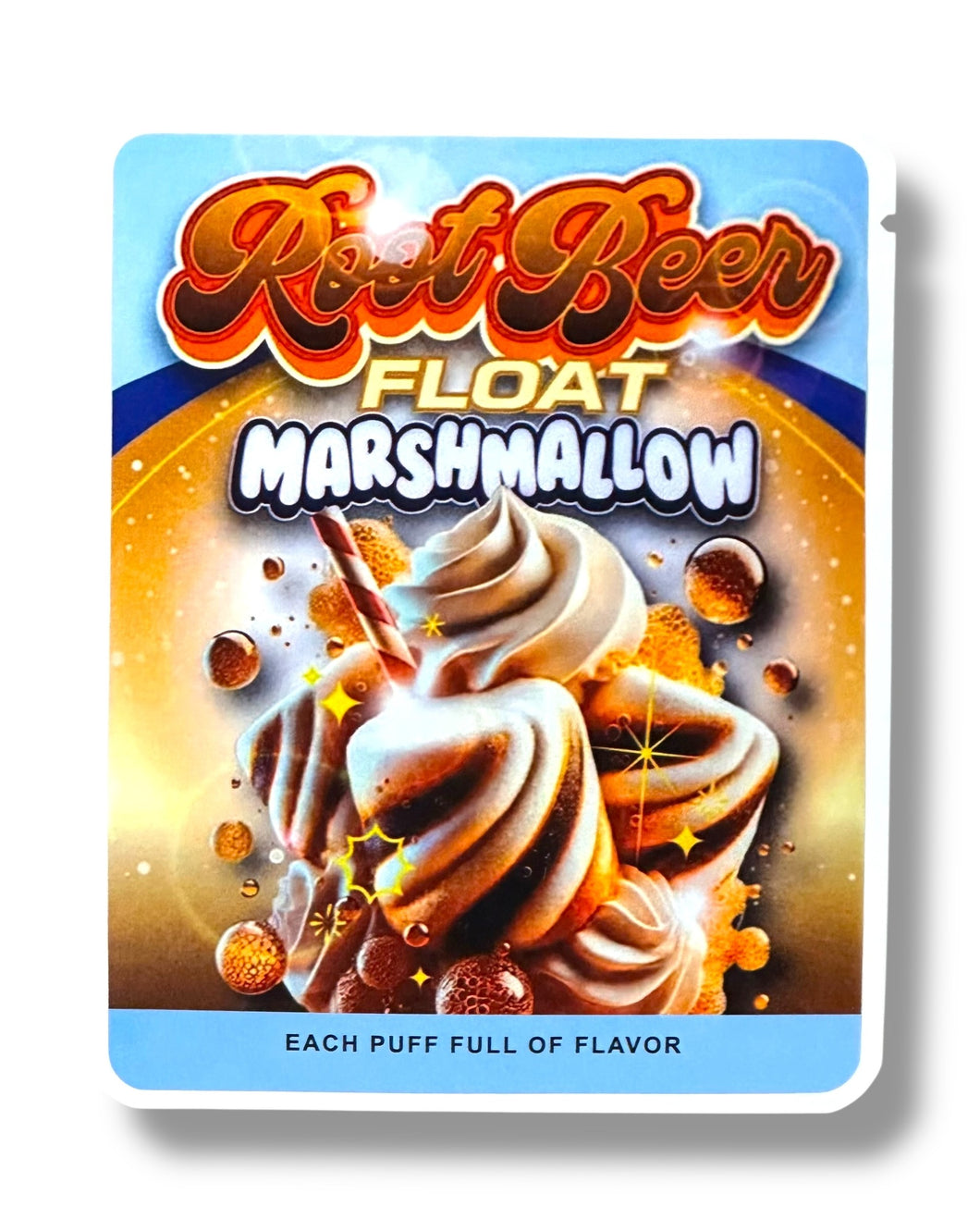 Sprinklez Root Beers Float Marshmallow 3.5G Mylar Bags -With stickers and label