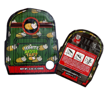 Load image into Gallery viewer, White Apple Tart Backpack Boyz cut out Mylar zip lock bag 3.5G
